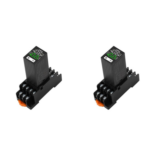 2X H3Y-4 AC220V Liquid Crystal  Relay Dual  with Base Small Digital Display Cycle  Control Delayer
