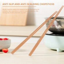 2 Pairs Wooden Cooking Chopsticks Roasting Chopsticks Extra Long Chopsticks for Hot Pot Roasting Cooking Noodles