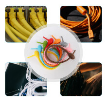 40Pcs Colorful Silicone Ties Bag Clip,Cable Straps, Bread Tie, Reusable Rubber Twist Tie, All-Purpose Silicone Ties