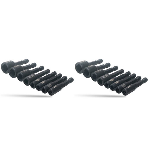 16pcs Tap Die Socket Adapter 1/4 Inch Hex Shank Machine Screw Metric Plug Threading Tool for Electric Drill M4-M16
