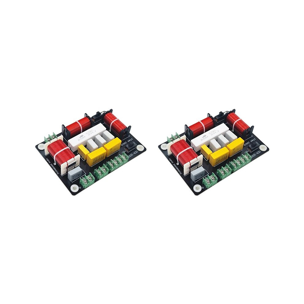 2X 300W 4 Way Crossover Audio Speaker Crossover Bass + Dual Midrange + Treble Frequency Divider 4712693165091