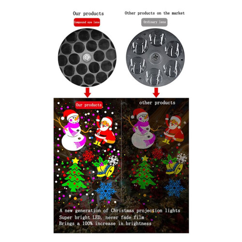 2X Christmas Projector Lights Indoor 16 Patterns Led Projector Light USB 5V Power Stage Light 2