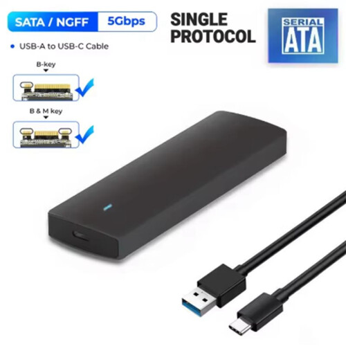 2X M.2  SSD Enclosure Adapter USB 3.1 Gen1 5Gbps Tool Free Enclosure for B-Key B+M Key  NGFF SSD 2