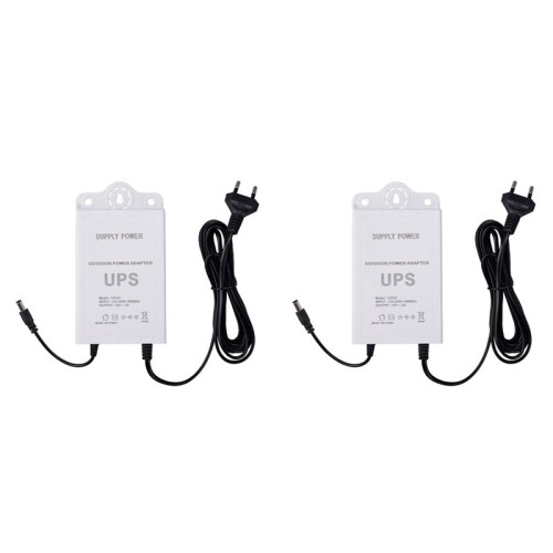 2X 12V-2A Uninterruptible Power Supply for WiFi, Modem, Security Camera  UPS Battery Backup Protector EU PLUG