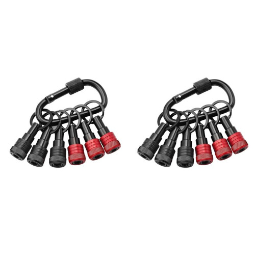 Upgrade Drill Bit Holder Key Chain 12pc, 1/4 Bit Holder for Impact Driver, for Screwdriver & Drill Bits