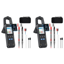 2X DMC-100 Digital Clamp Meter 9999 Count TRMS Multimeter, 600A Curve Recording Rechargeable Amplifier Meter,