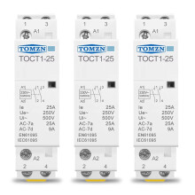 3X TOMZN TOCT1-25 2P 25A 220V/230V 50/60HZ DIN-Skena Hushålls AC Modulär Kontaktor 2NO AC Kontaktor