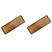2X Small Wooden Tray for Display - Elegant Walnut Wood Serving Platter for Tea, Coffee, Snacks, Sushi, and Appetizers