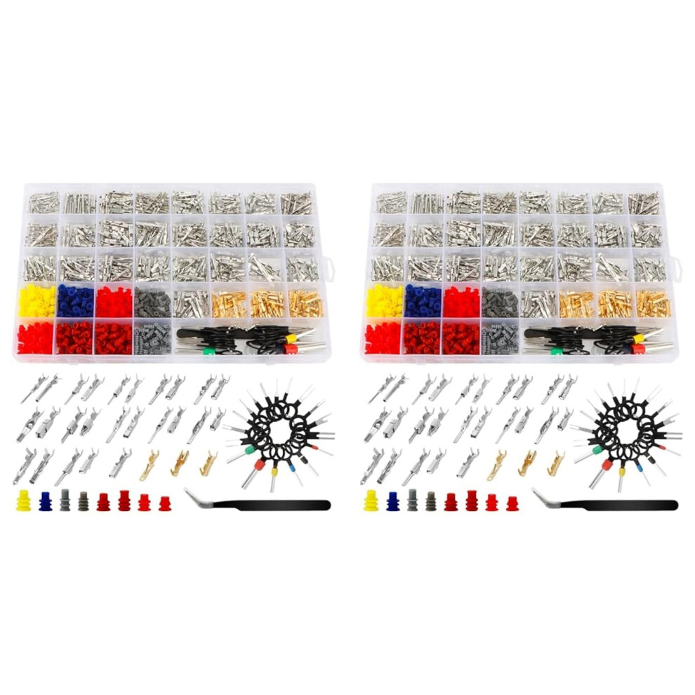 1938Pcs Automotive Pin Connectors Kit,28 Types Electrical Terminal Pins Connectors Kit Male&Female Wire Connector 6033546787207