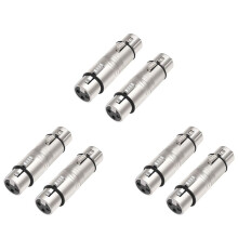6er-Pack XLR-Buchse auf Buchse, 3-Polige XLR-Buchse auf 3-Polige XLR-Buchse, Gender-Changer-Anschluss für Mikrofon, Stereo, Mischpult