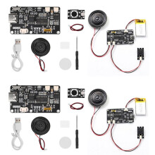 2X Recordable Sound Module with MP3 Download TYPE-C for Gift Box Christmas Birthday Card Music Cover Wall with Battery