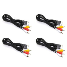 4X Cabo Composto DC128AV de 1,8 M Cabo Adaptador de TV de Áudio e Vídeo AV para  Dreamcast, Cabo de Conexão RCA