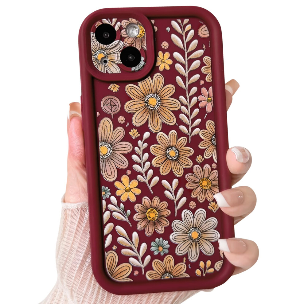 Floral Iphone 13 Mini Case For Women, Shockproof Tpu Full Protection, Wireless Charging Compatible 9330225019442