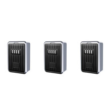 3X Lock Box 4 Digit Combination Waterproof Box Weather Resistant Key Hider with Resettable Code Key Storage Wall Mounted