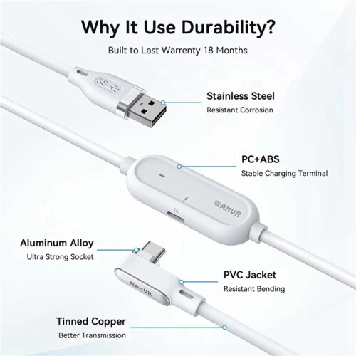 2X AMVR 18W Rechargeable VR Link Cable for Quest 3/3S /2 /Pro Fast Charging Type-C USB Cable for Pico4