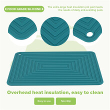 GroßEr Silikon Topf Lappen Quadrat Dickes WäRme DäMmung Kissen Rutschfeste Gewellte KüChen Tisch Matte (GrüN)
