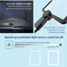 2Stück 5-Fache Freihändige Lupe mit 50-Fachem LED-Licht, Schwanenhals-Seitenlupe für Sehbehinderte Senioren zum Lesen, Reparieren, Nähen