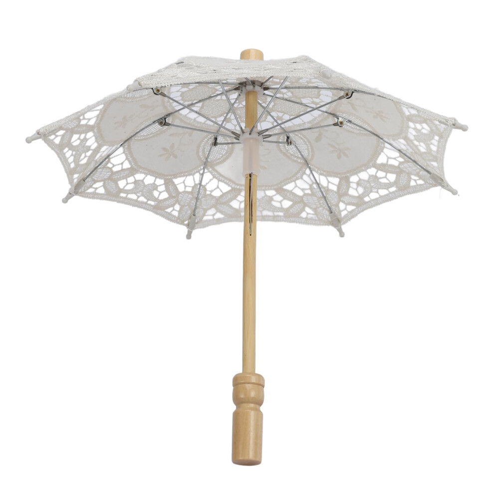 Lace Wedding Umbrella For Bride With Elegant Vintage Design Bridal Parasol For Photography Beige 9455672279499
