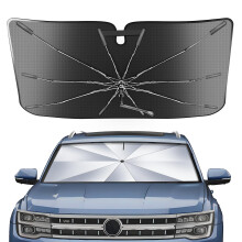 Windshield Sunshade for Volkswagen Atlas 2018‑2025, Umbrella Style UV50+ Dual‑Layer Heat Protection