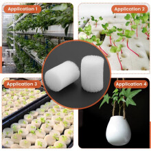 100 PièCes éPonge Hydroponique Cylindrique 19 Mm pour la Culture de Plantes PotagèRes dans des Pots en Filet, Accessoires de Croissance des Plantes