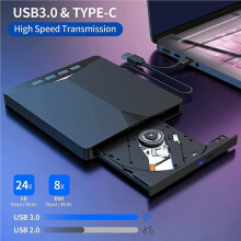 2X 7-in-1 USB 3.0 Type-C External Burner DVD RW CD Drive High-Speed Portable Optical Burner for PC Laptop