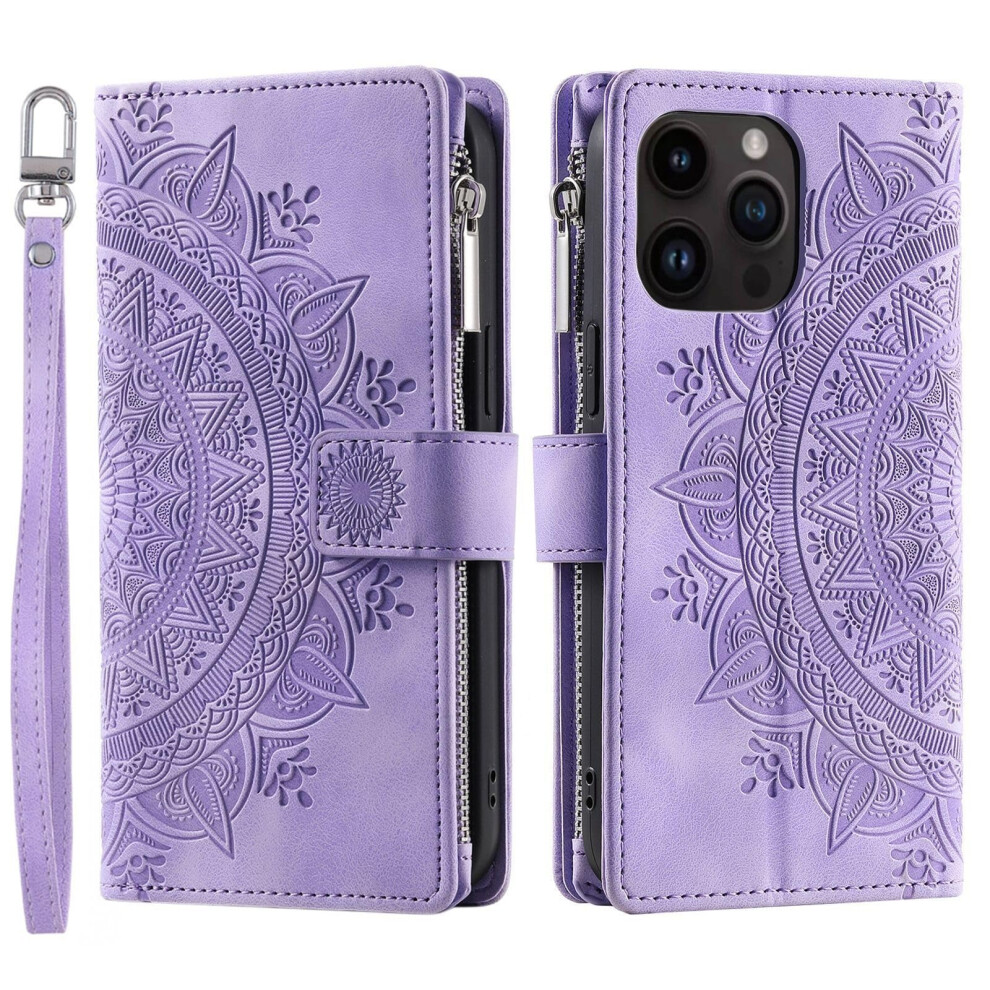 Wallet Case For Iphone 16 Plus Pu Leather With 7ÂCard Holder Kickstand And Detachable Lanyard Â Purple 9330225019763