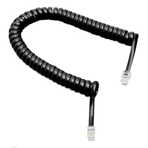 2X Cavo A Spirale per Prolunga Telefonica Nero 5,7Ft Cavo Telefonico 1