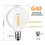 200 Pcs G40 LED Replacement Light Bulbs E12 Screw Base Shatterproof LED Globe Bulbs for Solar String Lights Warm 4