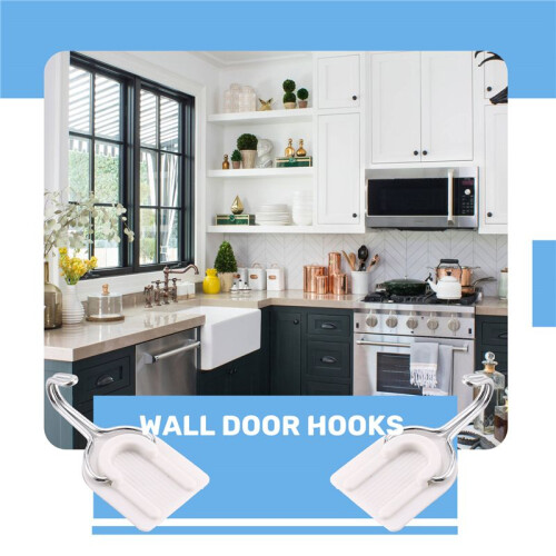 6 pieces Wall Door Hook Towel Holder Self-adhesive Bathroom Kitchen Glue Hook white 2
