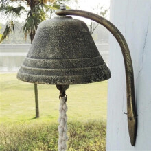 1 Pieza Gran Timbre de Hierro Fundido Vintage Campana de Hierro Forjado DecoracióN de Pared Colgante Hogar JardíN Porche DecoracióN de Sonajero