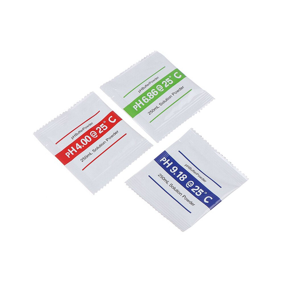 300Pcs Ph Powder Solution Buffer Calibration Sachet Ph4.00/ Ph6.86/Ph9.18 Ph Calibration Solution Packets 6033720638349