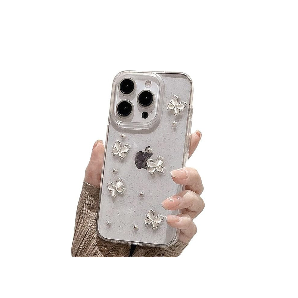Clear Butterfly Shockproof Antiyellow Protective Phone Case For Iphone 15 With Soft Touch Finish 9073542725718