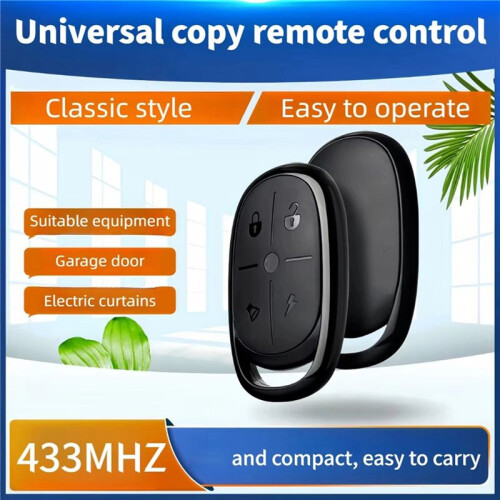 Télécommande Sans Fil 433 MHz Télécommande Universelle Duplicateur Clone Clonage Code pour Porte de Garage Portail 2 Pièces 1