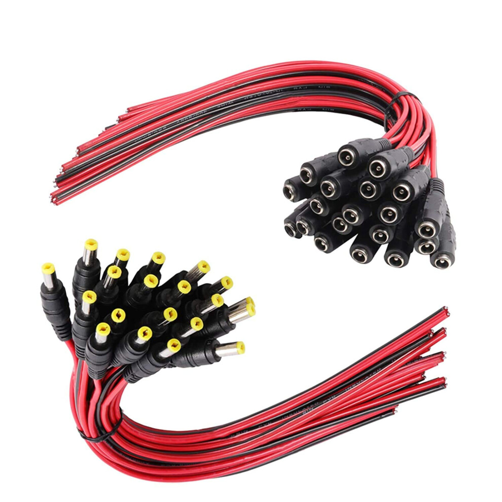 Dc Power Pigtail Cable 12V 5A Male And Female Connectors For Cctv Cameras And Led Lighting 10 Pairs 9455672280648