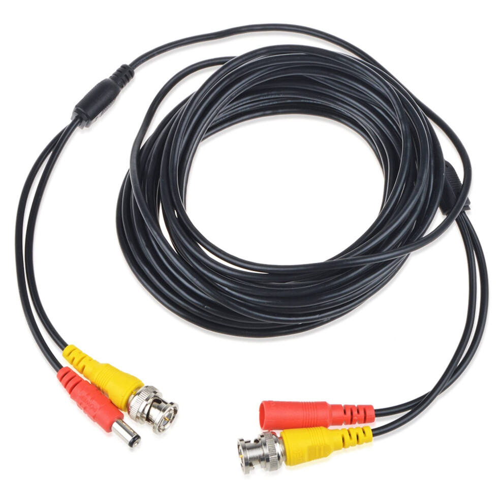 25Ft Black Cctv Bnc Video Power Cable For Security Cameras Compatible With Zosi Dvr 9455672280952