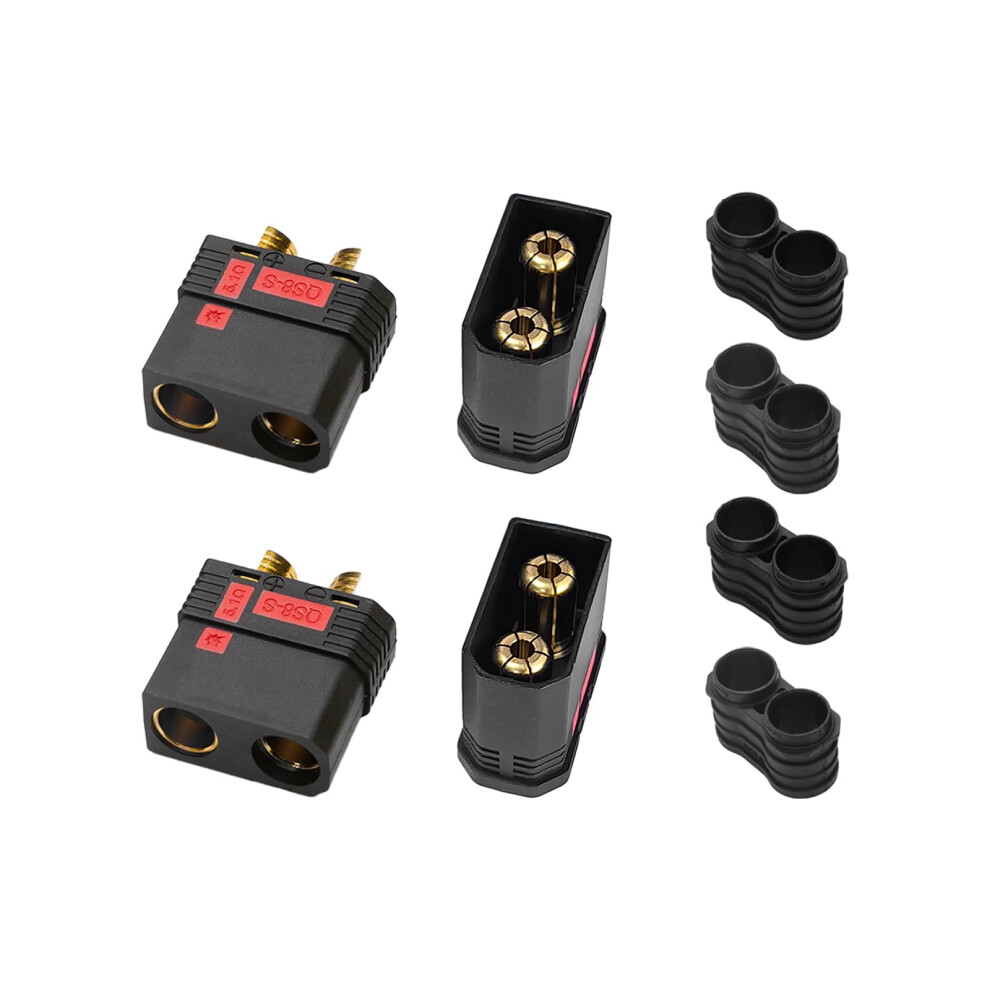 Qs8 Connector 2 Pack 110A Current Anti Spark Protection Male Female Set For Rc Drone Battery Charger 9455672280709