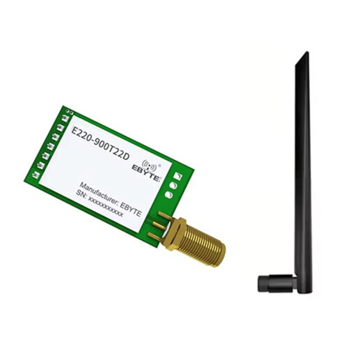 2X EBYTE E220-900T22D LoRa LLCC68 Wireless Module 22dBm 5km SMA-K UART RSSI Transmitter Receiver DIP W/ 868MHz Antenna 1