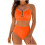 Ensemble 2 pièces, maillot de bain populaire à découpe-Orange S 1