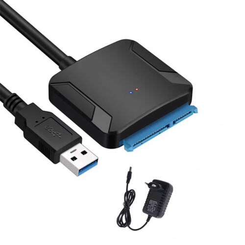 2X Cabo Adaptador  para USB 3.0 para Disco Rígido SSD HDD  III de 3,5/2,5 Polegadas, Conversor de Disco com Suporte para Plugue UE UASP 2