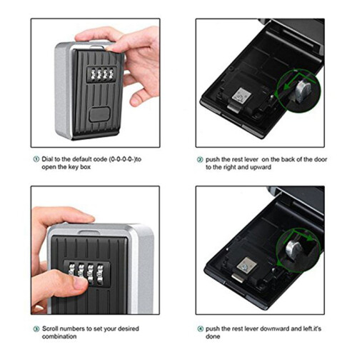3X Lock Box 4 Digit Combination Waterproof Box Weather Resistant Key Hider with Resettable Code Key Storage Wall Mounted