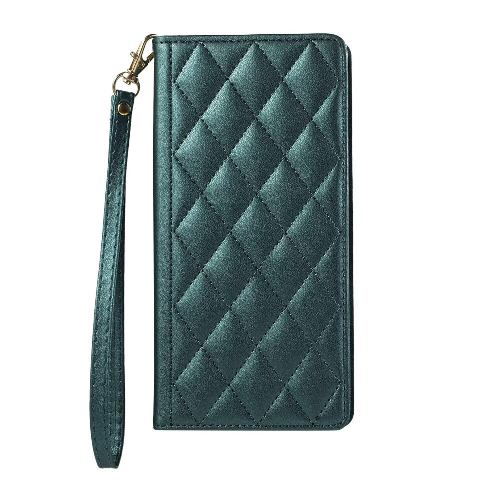 Leather Folio Wallet Case With Card Holder Rfid Blocking Magnetic Closure Shockproof For Iphone 12 Green 9455672281850