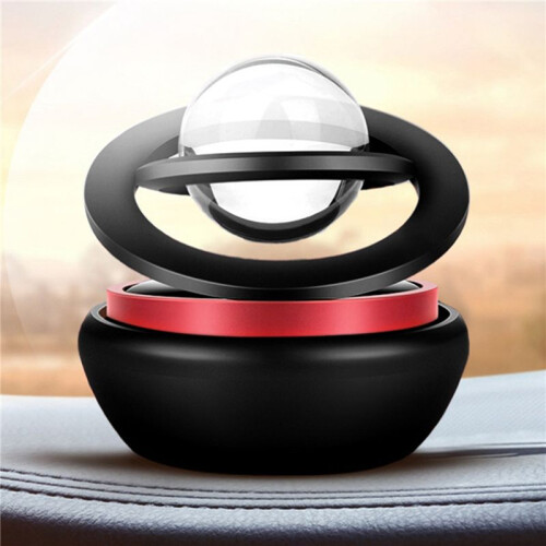 2X Auto Solar Power Luft Erfrischer, Aromatherapie Duft Diffusor Interstellar Suspension Doppel Ring Luft Diffusor, Schwarz 2