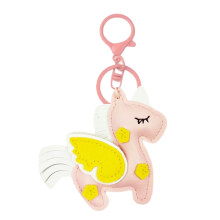 Eleganter Schlüsselanhänger in Pegasus-Form aus PU-Leder,-Rosa