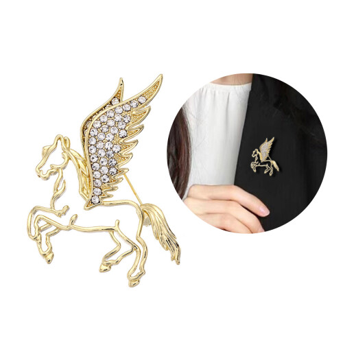 Multi Purpose Pegasus Design Brooch Hollow Out And Micro 1