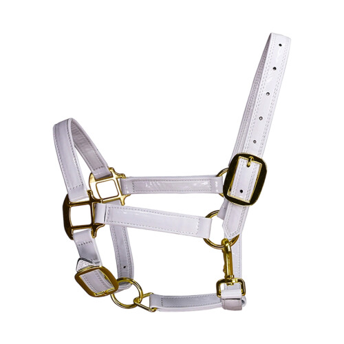 Comfortable Luxurious Leather Horse Headstall Headgear-White M