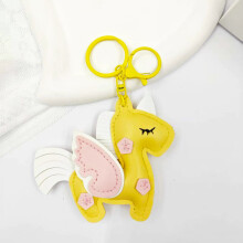 Multifunctionele schattig paard sleutelhanger lederen-Paars