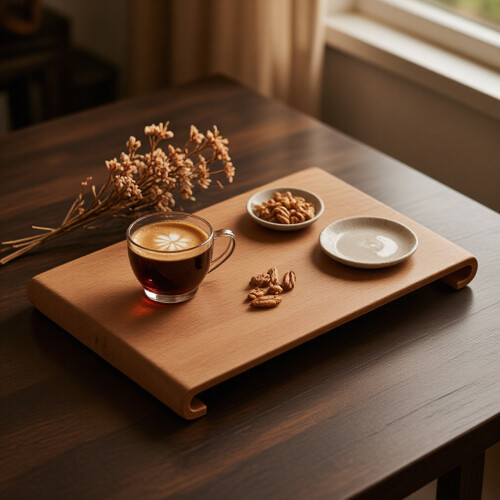 Walnuts Teas Board for Living Space Elegant Spill Proof Teas 1