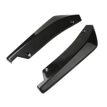 2pcs Universal Car Side Skirt Diffuser and Rear Bumper Lip Spoiler with Canards Black Scratch Protector