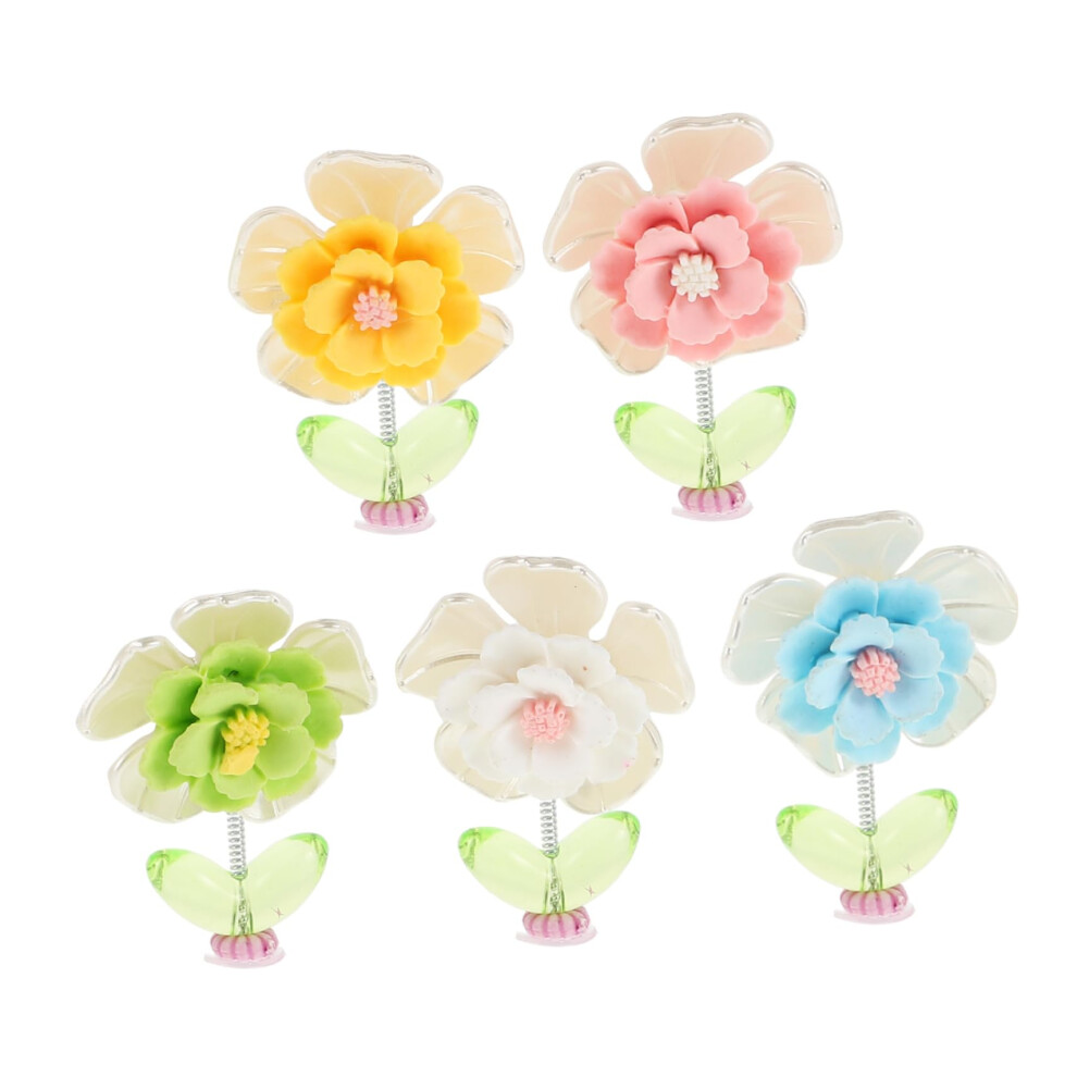5Pcs Fabric Shaking Flower Car Dashboard Decorations Cute Ornaments With Gentle Motion 9455672283120