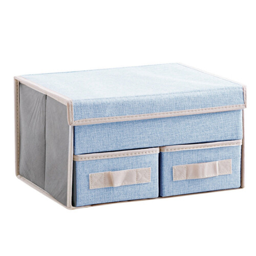 Double-Layer Storage Box Drawer Storage Box Foldable Home Underwear Storage Box ( Double Layer Two Draw)